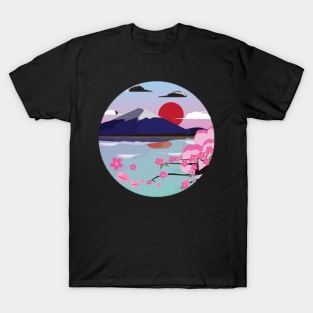 Mount Fuji sakura T-Shirt